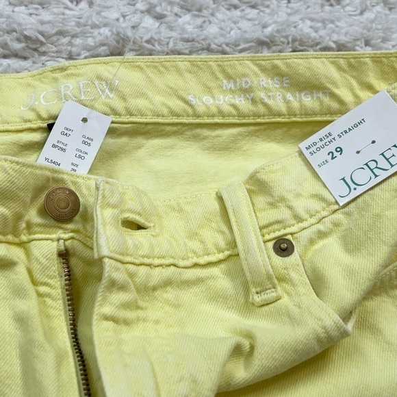 NWT J. Crew Mid Rise Slouchy Straight Dad Jean Yellow Dyed Garment Wide Leg 29 - Picture 6 of 11